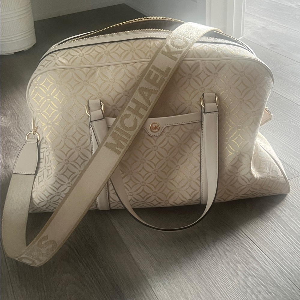 Michael Kors Beige and Gold weekender